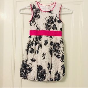 Sleeveless Bubble Dress Black and Pink Girls sz 6